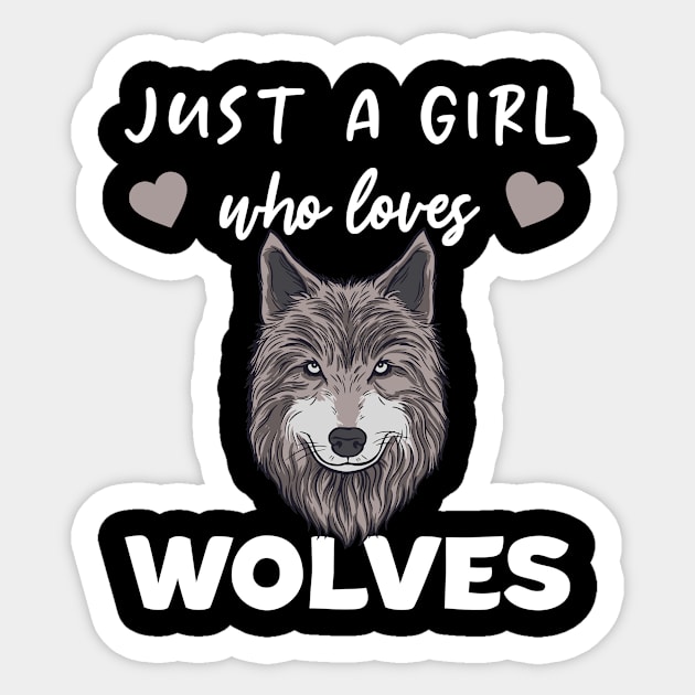 Just A Girl Who Loves Wolves Sweet Wolf Sticker by wbdesignz